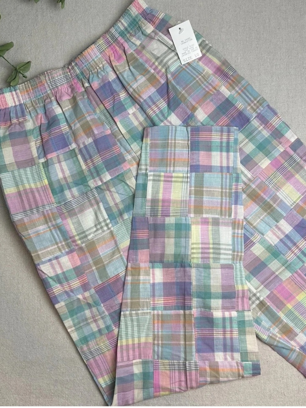 NWT Vintage Mark Fore & Strike Women's 10 (Fits 6/8) Patchwork Plaid Golf Pants